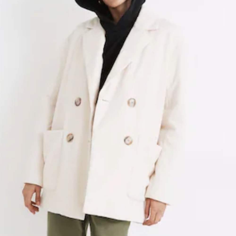 Madewell Undyed Padded Blazer Jacket in Natural Womens XL